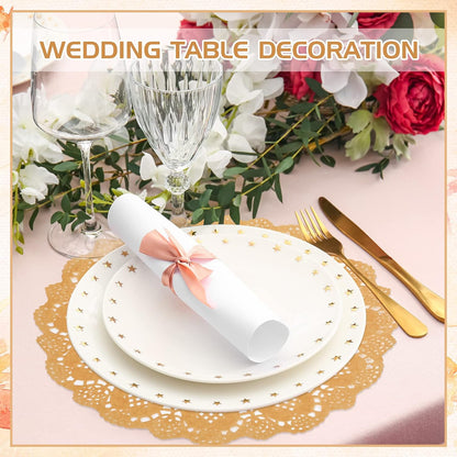 600 Pcs Round Kraft Paper Doilies, 12 Inch Disposable Lace Placemats, Rustic Scallop Doily Table Pads for Wedding, Birthday Party, Food, Cakes, Oil-Proof, Reusable Tableware Decor(Brown) Brown -