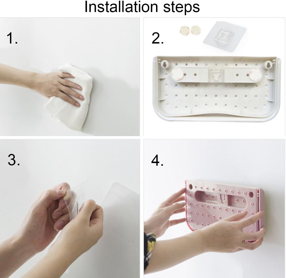Shoe rack - 4 pieces - Grey - Foldable - Wall-mounted shoe rack - Foldable shoe rack - Punch-Free - Simple shoe rack - Plastic