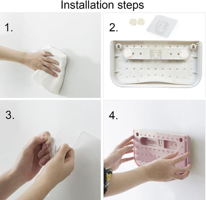 Shoe rack - 4 pieces - Grey - Foldable - Wall-mounted shoe rack - Foldable shoe rack - Punch-Free - Simple shoe rack - Plastic