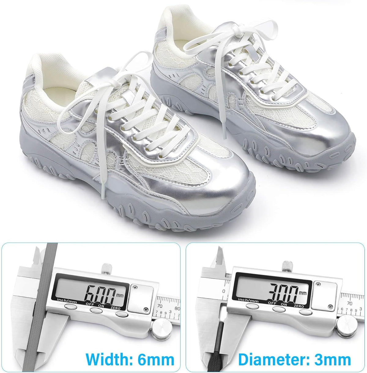 Thin lat Shoe Laces: Athletic Hollow Solid Color Shoelaces or Sneakers 1 Pair