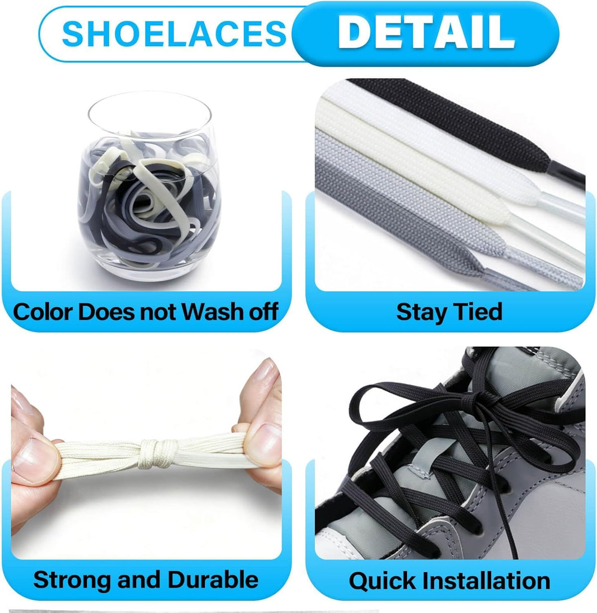 Thin lat Shoe Laces: Athletic Hollow Solid Color Shoelaces or Sneakers 1 Pair