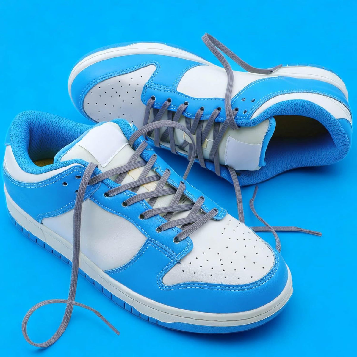 Thin lat Shoe Laces: Athletic Hollow Solid Color Shoelaces or Sneakers 1 Pair
