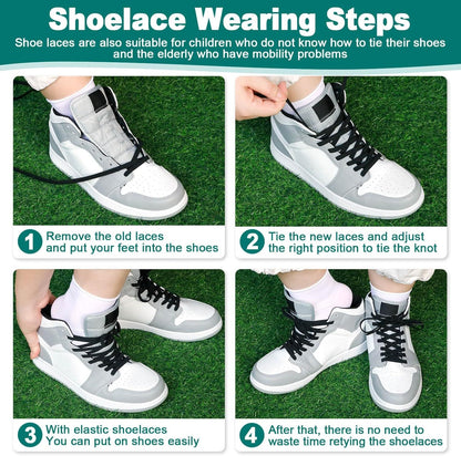 lat Elastic Shoe Laces: Stretch Shoelaces or Sneakers 2 Pair