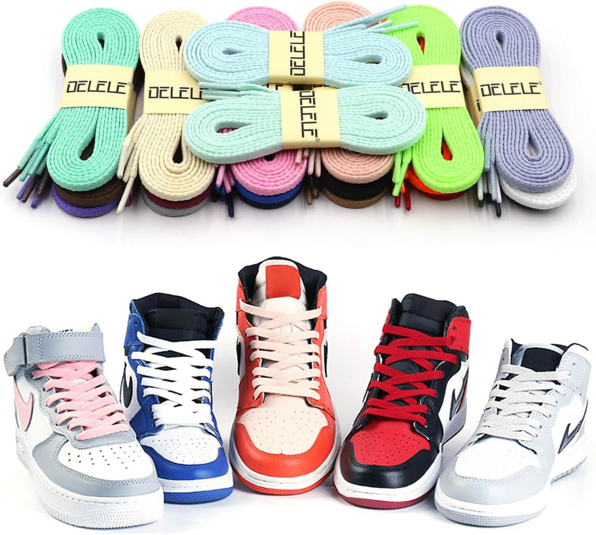 lat Shoe Laces or Sneakers: 6/25 inch Narrow Athletic Shoelaces 2 Pair