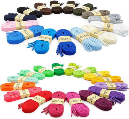 Solid lat Shoe Laces: Hollow Thick Shoelaces or Sneakers 2 Pair