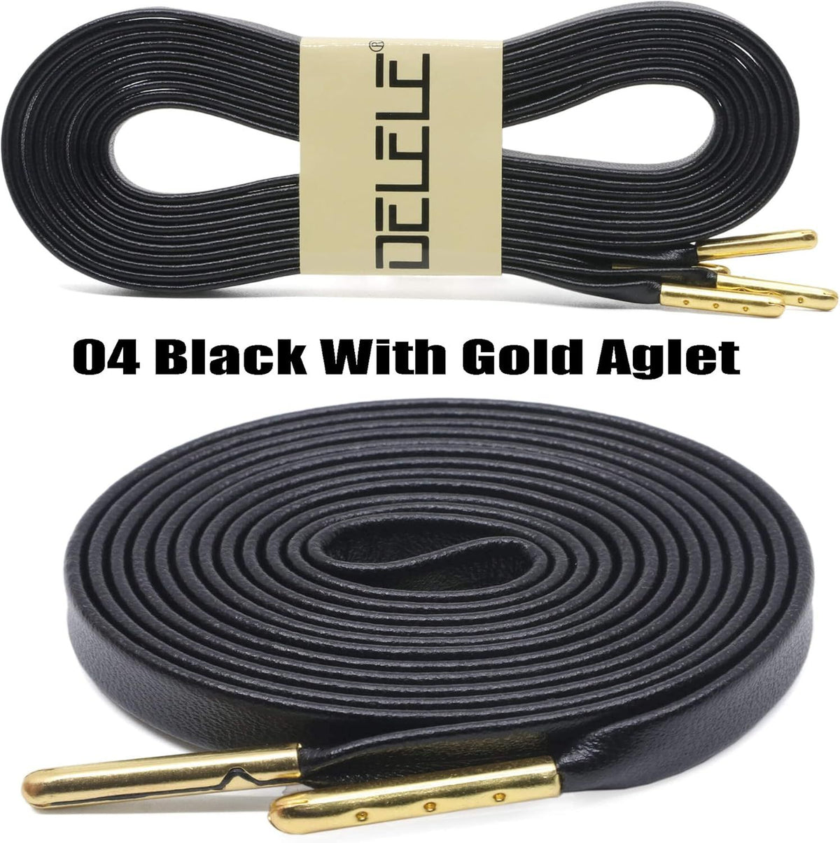 lat PU Leather Laces: Waterproo Shoelaces or Sneakers Boot 2 Pair