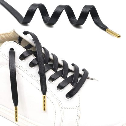 lat PU Leather Laces: Waterproo Shoelaces or Sneakers Boot 2 Pair