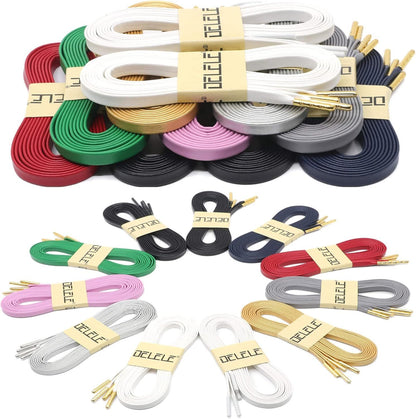 lat PU Leather Laces: Waterproo Shoelaces or Sneakers Boot 2 Pair