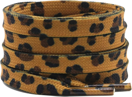 Animal Print lat Shoelaces: Colored Pattern Sneakers Shoe Laces 2 Pair
