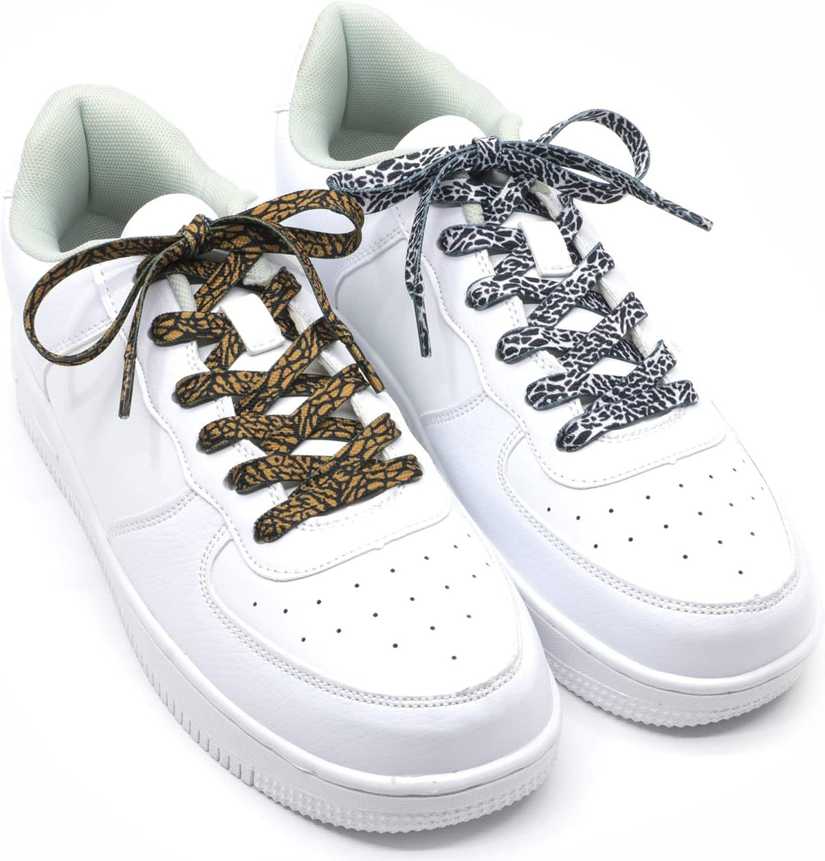 Animal Print lat Shoelaces: Colored Pattern Sneakers Shoe Laces 2 Pair