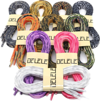 Animal Print lat Shoelaces: Colored Pattern Sneakers Shoe Laces 2 Pair