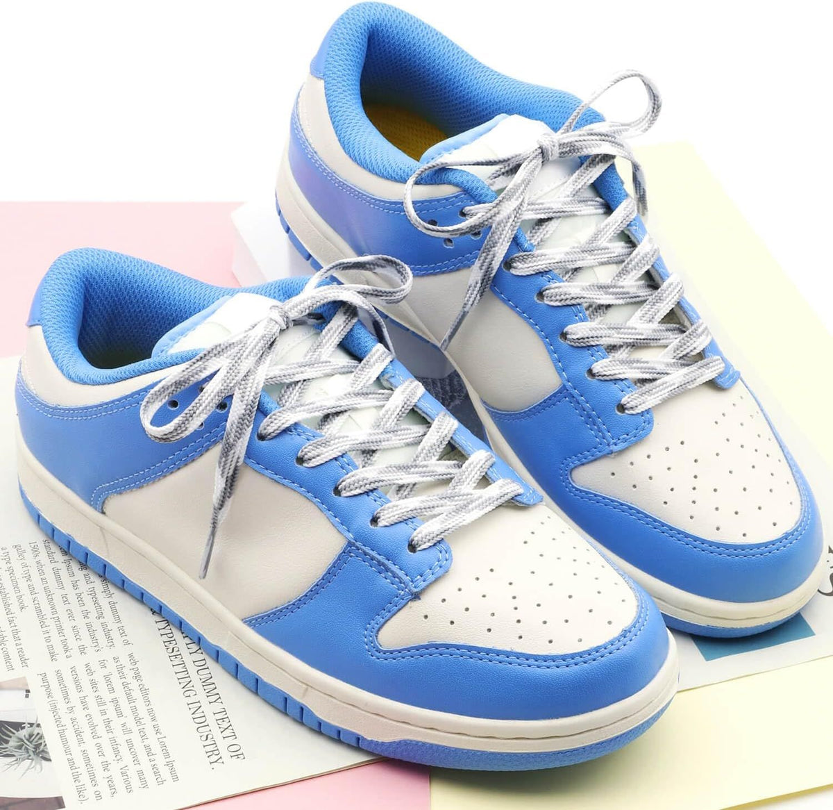 lat Colored Shoelaces or Sneakers: Thin Argyle Shoe Laces 2 Pair