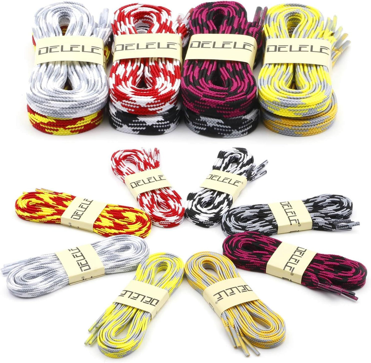 lat Colored Shoelaces or Sneakers: Thin Argyle Shoe Laces 2 Pair