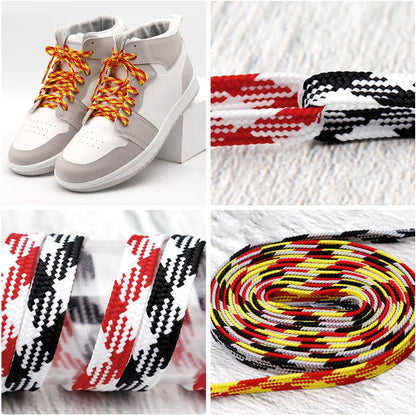 lat Colored Shoelaces or Sneakers: Thin Argyle Shoe Laces 2 Pair