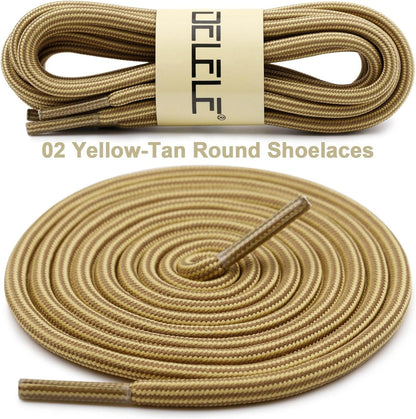 Work Shoe Laces or Boots, 2 Pair Hiking Heavy Duty Boot Laces, Durable Round Shoelaces Strings