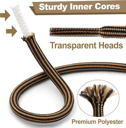 Work Shoe Laces or Boots, 2 Pair Hiking Heavy Duty Boot Laces, Durable Round Shoelaces Strings