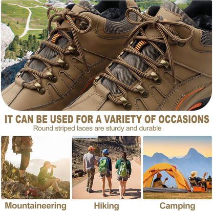 Work Shoe Laces or Boots, 2 Pair Hiking Heavy Duty Boot Laces, Durable Round Shoelaces Strings