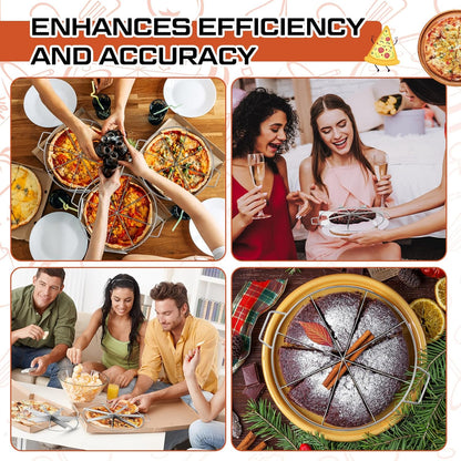 3 Pieces 8-cut, 7-cut and 6-cut Pie Cutter 10.6 Inches Diameter Stainless Steel Pie Slicer Rust Proof Cake Divider with Side Handle Pie Cutter Press for Commercial Home