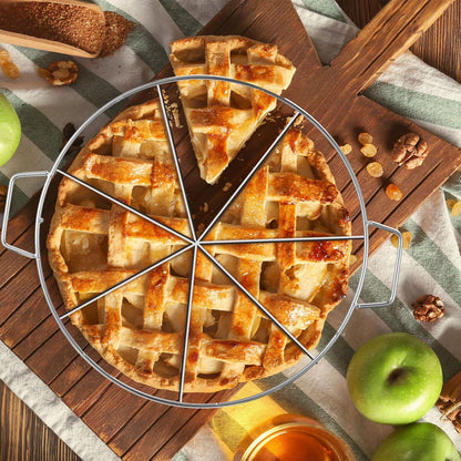 3 Pieces 8-cut, 7-cut and 6-cut Pie Cutter 10.6 Inches Diameter Stainless Steel Pie Slicer Rust Proof Cake Divider with Side Handle Pie Cutter Press for Commercial Home