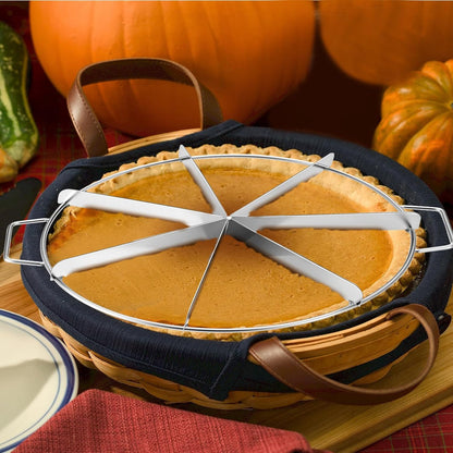 3 Pieces 8-cut, 7-cut and 6-cut Pie Cutter 10.6 Inches Diameter Stainless Steel Pie Slicer Rust Proof Cake Divider with Side Handle Pie Cutter Press for Commercial Home