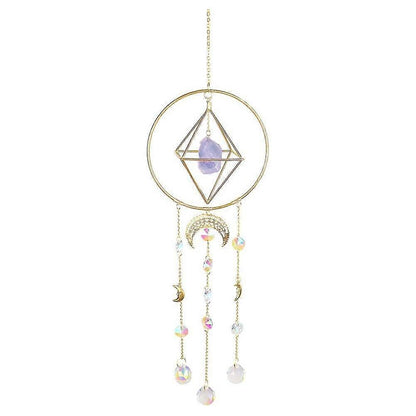 Crystal Prism - Handmade Gold Plated Suncatcher Chandelier Hanging Crystal Tracery