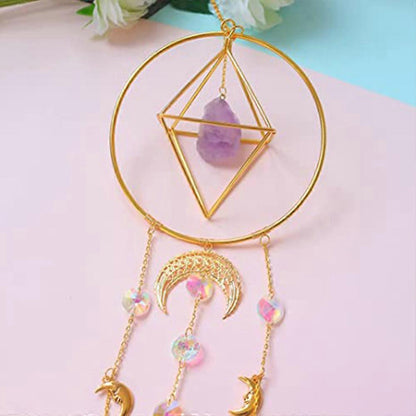 Crystal Prism - Handmade Gold Plated Suncatcher Chandelier Hanging Crystal Tracery