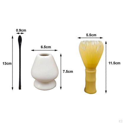 3pcs Matcha Whisk Set - Traditional Spoon, Tea Bowl, Matcha Accessories