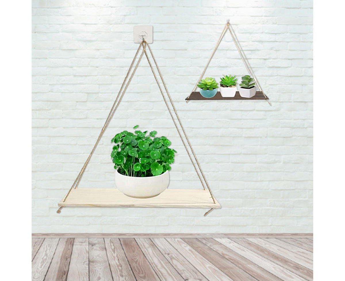 Home Plant Bonsai Photos Frame Wood Window Wall Hanging Shelves Storage Rack- S