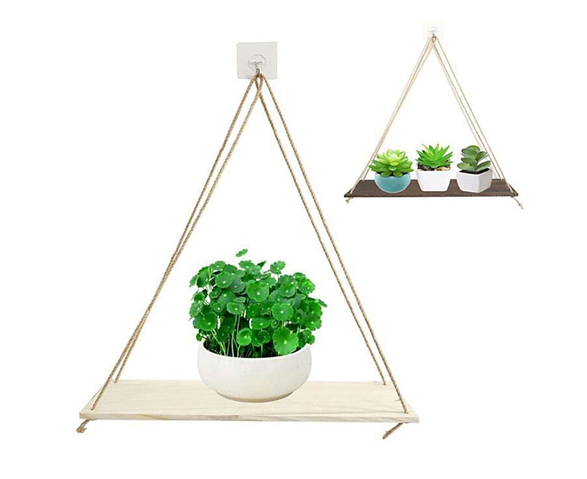 Home Plant Bonsai Photos Frame Wood Window Wall Hanging Shelves Storage Rack- S