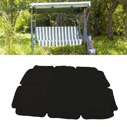 Waterproof Outdoor Swing Canopy Replacement 420D Silver Coated Oxford Fabric Swing Chair Canopy for Outdoor Garden Patio Black