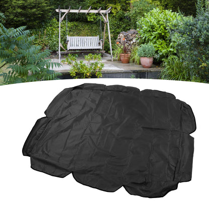 Swing Canopy 210D Silver Coated Oxford Waterproof UV Proof for Outdoor Patio Yard Chair 142x120x18cm Black