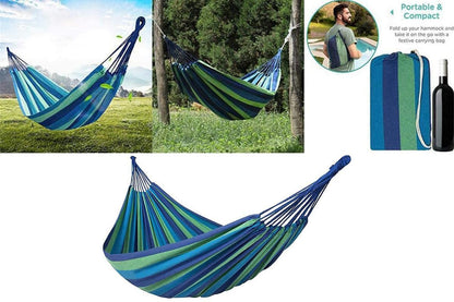 Portable Hanging Outdoor Striped Hammock Swinging Seat Camping Garden Rope Chair
