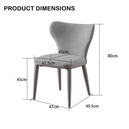 VELLUTO Modern Kitchen Dining Room Chairs Faux Leather Flannel Accent Chairs Metal Vanity Lounge Chair with Back for Living Room Set of 2(Light Grey)