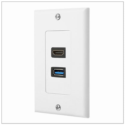 HDMI USB 3.0 Audio Stereo Pass Through Component Composite Wall Plate Panel