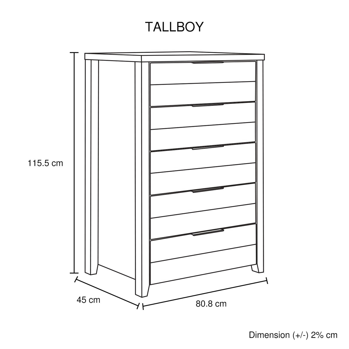 4 Pieces Bedroom Suite Natural Wood Like MDF Structure Queen Size Oak Colour Bed, Bedside Table & Tallboy