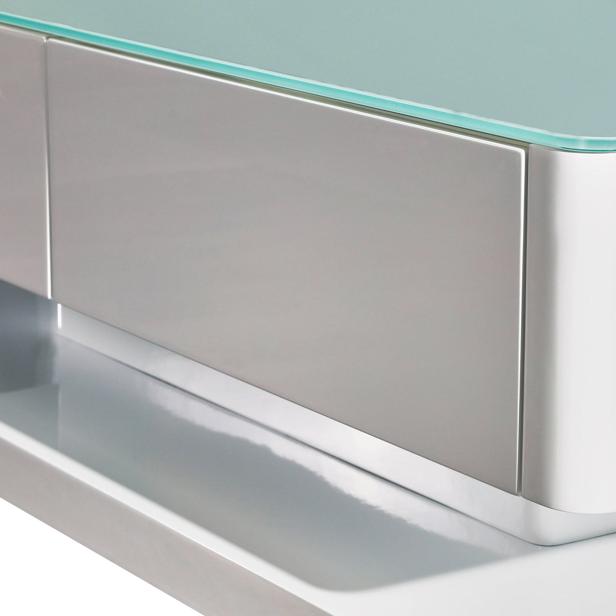 Stylish Coffee Table High Gloss Finish Shiny White Colour with 4 Drawers Storage