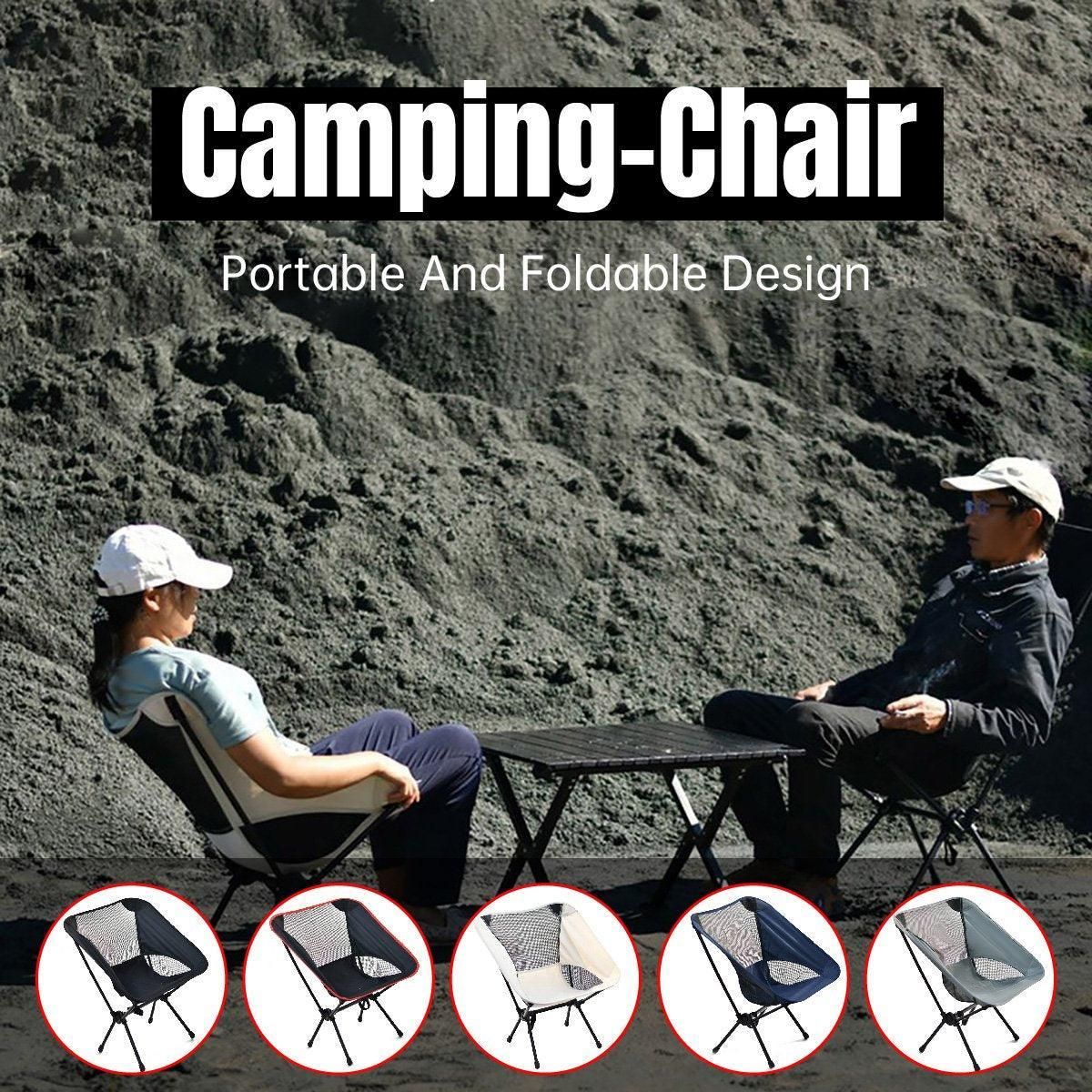 Outdoor Portable Lightweight Folding Camping Chair High Back Fishing Chair - Red