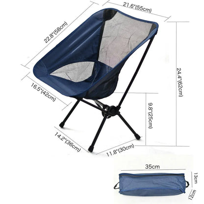 Outdoor Portable Lightweight Folding Camping Chair High Back Fishing Chair - Red