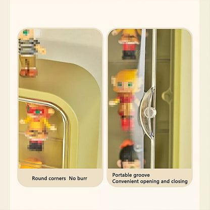 Wall Mounted Showcase Acrylic Figures Toys Display Case Dustproof Storage Box - Beige