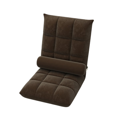 Floor Lounge Sofa Bed Chair with Lumbar Pillow Folding Adjustable Cushion - Pink