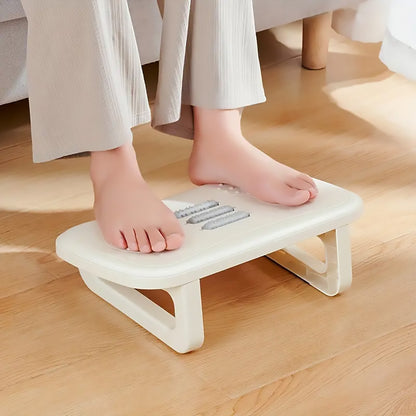 Ergonomic Office Footrest Adjustable Under Desk Stool Anti Fatigue Foot Support - Blue