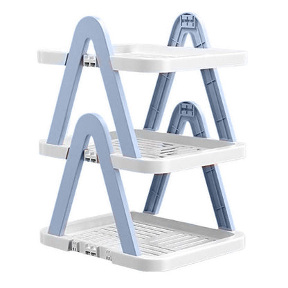 2/3 Tier Removable Shoe Rack Folding Storage Shelf Simple Space Saving Organizer - 3Tier-Pink