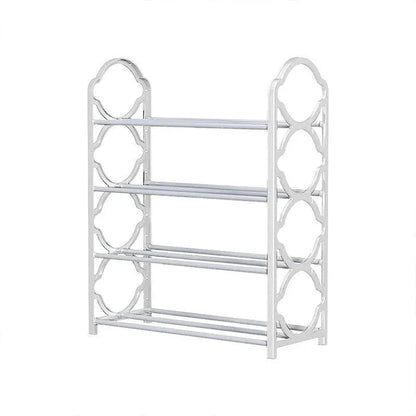 Four Layer Shoe Rack Storage Organizer Multi Tier Shoe Shelf for Entryway Closet - White