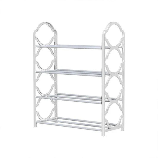 Four Layer Shoe Rack Storage Organizer Multi Tier Shoe Shelf for Entryway Closet - White
