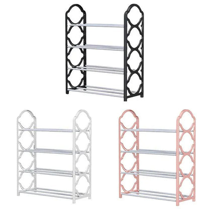 Four Layer Shoe Rack Storage Organizer Multi Tier Shoe Shelf for Entryway Closet - White