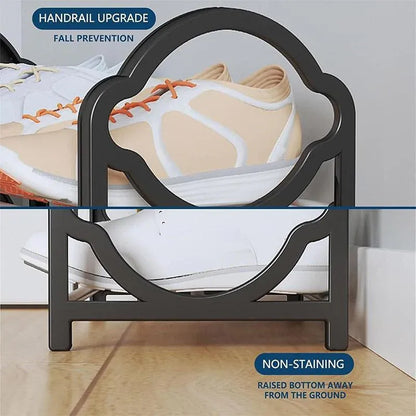 Four Layer Shoe Rack Storage Organizer Multi Tier Shoe Shelf for Entryway Closet - White