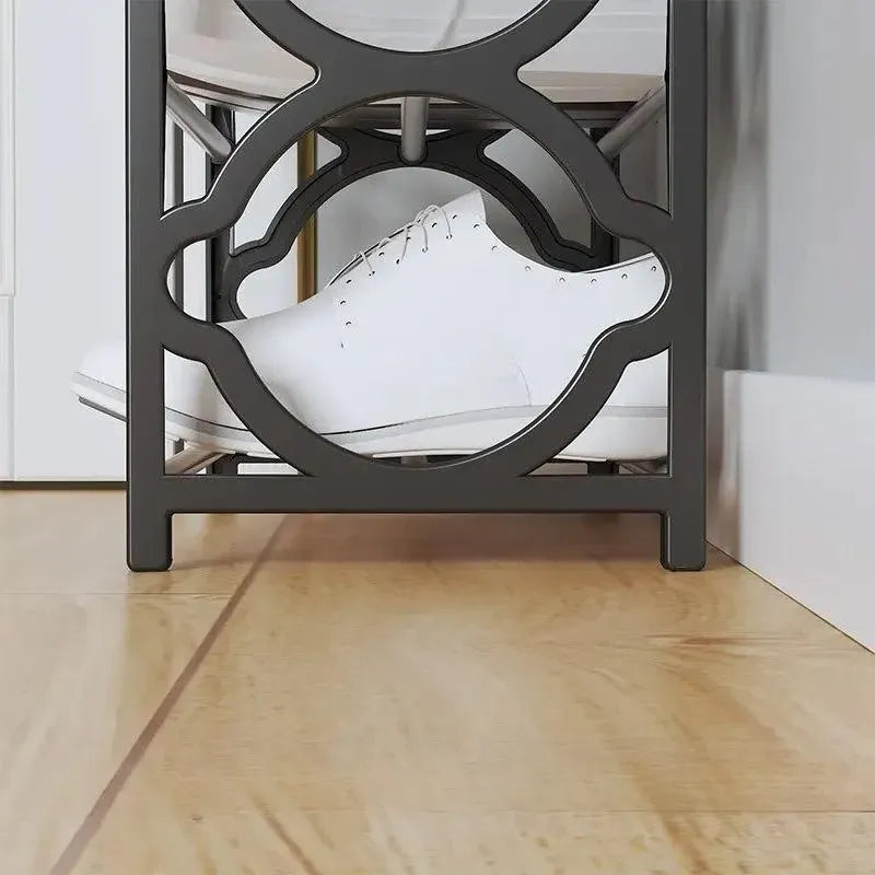 Four Layer Shoe Rack Storage Organizer Multi Tier Shoe Shelf for Entryway Closet - White
