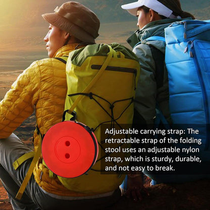 Rainbow Telescopic Folding Stool Thickened Travel Outdoor Seat for Camping - Turquoise