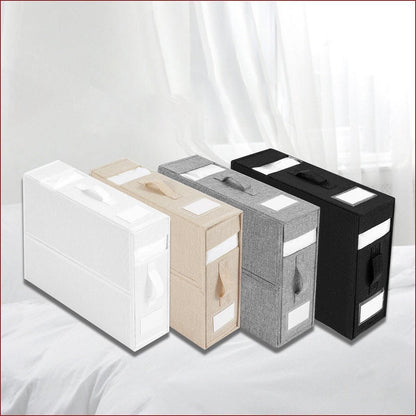 Fabric Storage Box Set Bedding Organizer Closet Blanket Quilt Storage Containers - Black