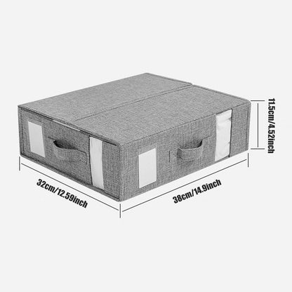 Fabric Storage Box Set Bedding Organizer Closet Blanket Quilt Storage Containers - Cream